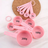 Maxbell 4x10x Measuring Spoons & Cups Coffee Scoops Teaspoon with Scale Pink