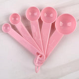 Maxbell 4x10x Measuring Spoons & Cups Coffee Scoops Teaspoon with Scale Pink