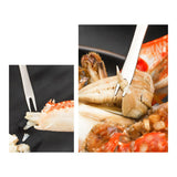 Maxbell 3xStainless Steel Crab Forks Dishwasher Safe Seafood Forks for Kitchen Gadgets Silver