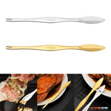 Maxbell 2xStainless Steel Crab Forks Dishwasher Safe Seafood Forks for Kitchen Gadgets Silver