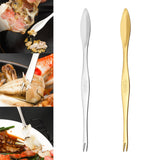 Maxbell 2xStainless Steel Crab Forks Dishwasher Safe Seafood Forks for Kitchen Gadgets Silver