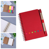 Maxbell 4xTravel Writing Notebook Diary Book Portable with Sticker for Diary Gifts Red