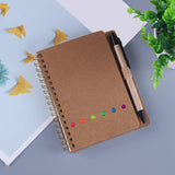 Maxbell 4xTravel Writing Notebook Diary Book Portable with Sticker for Diary Gifts Brown