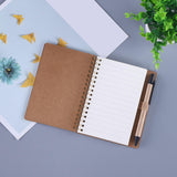 Maxbell 3xTravel Writing Notebook Diary Book Portable with Sticker for Diary Gifts Brown