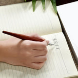 Maxbell 2xWooden Calligraphy Dip Pen Holder for Various Pen Nib Portable Compact Retro Brown