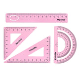 Maxbell 3xGeometry Math Ruler Metal Protractor Ruler Set for Home Carpentry