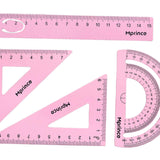 Maxbell 3xGeometry Math Ruler Metal Protractor Ruler Set for Home Carpentry