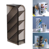 Maxbell 2xPencil Dispenser Desk Stationery Organizer 4 Layer for Home Office Organizer grey oblique