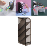 Maxbell 2xPencil Dispenser Desk Stationery Organizer 4 Layer for Home Office Organizer grey oblique