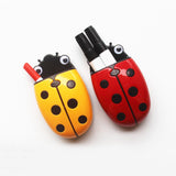 Maxbell 4xMagnetic Dry Erase Marker Holder with Ladybug Shape 2in1 for Workshop Office Yellow