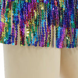 Maxbell 3xSparkly Hip Scarf Skirt Sequin Tassel Belly Dance Hip Scarf for Party