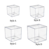 Maxbell 4xAcrylic Clear Box with Lids Transparent Gift Box for home Wedding 4.5cm