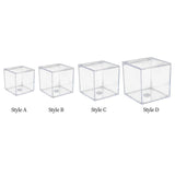 Maxbell 3xAcrylic Clear Box with Lids Transparent Gift Box for home Wedding 4.5cm