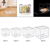 Maxbell 4xAcrylic Clear Box with Lids Transparent Gift Box for home Wedding 4.5cm