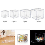 Maxbell 3xAcrylic Clear Box with Lids Transparent Gift Box for home Wedding 4.5cm