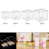 Maxbell 3xAcrylic Clear Box with Lids Transparent Gift Box for home Wedding 4.5cm