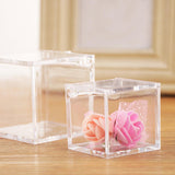 Maxbell 4xAcrylic Clear Box with Lids Transparent Gift Box for home Wedding 4.5cm