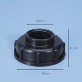 Maxbell 2xGarden Hose Connector IBC Tank Valve for Hose Connector Accessory Greenhouse Black DN25