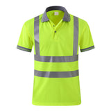 Maxbell 4xReflective Construction Shirts Work Wear Shirts for Construction Cycling Men 3XL Yellow