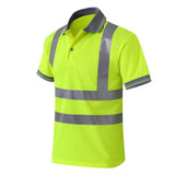 Maxbell 4xReflective Construction Shirts Work Wear Shirts for Construction Cycling Men 3XL Yellow