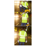 Maxbell 4xReflective Construction Shirts Work Wear Shirts for Construction Cycling Men 3XL Yellow
