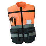 Maxbell 4xHigh Visibility Vest Breathable Work Road Lightweight Safety Reflective Vest XL Orange