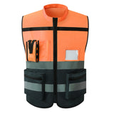 Maxbell 2xHigh Visibility Vest Breathable Work Road Lightweight Safety Reflective Vest XL Orange