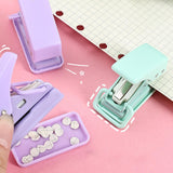 Maxbell 2xMini Single Hole Puncher Punch Handheld for Paper Handcraft Clipboard Sturdy Purple