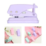 Maxbell 2xMini Single Hole Puncher Punch Handheld for Paper Handcraft Clipboard Sturdy Purple