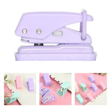 Maxbell 2xMini Single Hole Puncher Punch Handheld for Paper Handcraft Clipboard Sturdy Purple