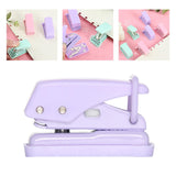 Maxbell 2xMini Single Hole Puncher Punch Handheld for Paper Handcraft Clipboard Sturdy Purple