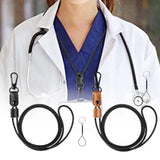 Maxbell 2xNeck Lanyards Durable Identity Lanyard Multipurpose Id Hanging Lanyard for Keys Black