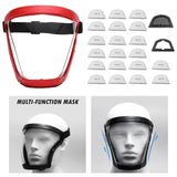 Maxbell Full Face Cover Anti Fog Protective for Grass Cutting Grinding Whacking Red 20 Filter Cloth