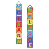 Maxbell Welcome Banner Porch Sign Back to School Banner for Primary High School Boys