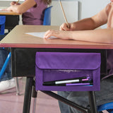 Maxbell Magnetic Storage Pocket Multipurpose Durable Polyester Classroom Storage Bag Purple