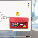 Maxbell Magnetic Storage Pocket Multifunctional Durable Marker Pen Holder for Fridge Red