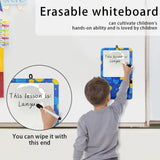Maxbell Magnetic Dry Erase Whiteboard Small Announcement Magnet Fridge Message Board Blue