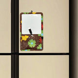 Maxbell Magnetic Dry Erase Whiteboard Small Announcement Magnet Fridge Message Board Brown