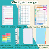 Maxbell 6 Ring Loose Leaf Lined Paper Binder Planner Insert Students A6 Refill Paper
