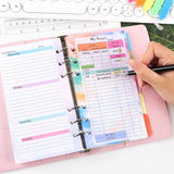 Maxbell 6 Ring Loose Leaf Lined Paper Binder Planner Insert Students A6 Refill Paper