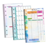 Maxbell 6 Ring Loose Leaf Lined Paper Binder Planner Insert Students A6 Refill Paper