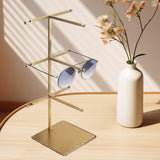 Maxbell Multiple Eyeglasses Display Rack Sunglasses Organizer for Countertop Dresser 3 Tiers Gold