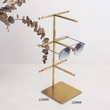 Maxbell Multiple Eyeglasses Display Rack Sunglasses Organizer for Countertop Dresser 3 Tiers Gold