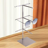 Maxbell Multiple Eyeglasses Display Rack Sunglasses Organizer for Countertop Dresser 3 Tiers Silver