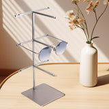 Maxbell Multiple Eyeglasses Display Rack Sunglasses Organizer for Countertop Dresser 3 Tiers Silver