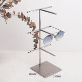 Maxbell Multiple Eyeglasses Display Rack Sunglasses Organizer for Countertop Dresser 3 Tiers Silver