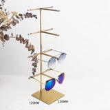 Maxbell Multiple Eyeglasses Display Rack Sunglasses Organizer for Countertop Dresser 4 Tiers Gold