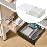 Maxbell Under Desk Drawer Style Storage Box Hidden Desktop Organizer for Desk School clear small