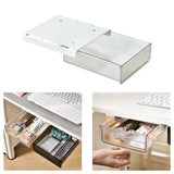 Maxbell Under Desk Drawer Style Storage Box Hidden Desktop Organizer for Desk School clear large