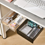 Maxbell Under Desk Drawer Style Storage Box Hidden Desktop Organizer for Desk School black small